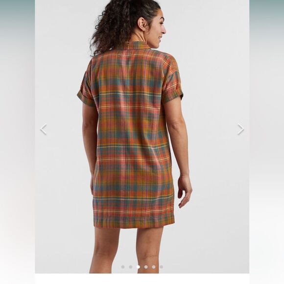 Toad & Co Plaiditude Short Sleeve Shirt Dress - Picture 2 of 11